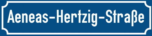 Straßenschild Aeneas-Hertzig-Straße