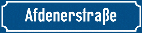 Straßenschild Afdenerstraße
