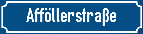 Straßenschild Afföllerstraße
