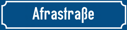Straßenschild Afrastraße