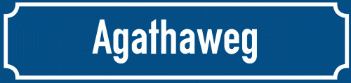 Straßenschild Agathaweg zum kostenlosen Download