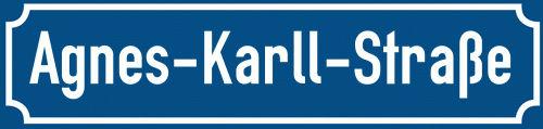 Straßenschild Agnes-Karll-Straße