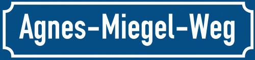 Straßenschild Agnes-Miegel-Weg