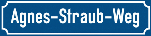Straßenschild Agnes-Straub-Weg zum kostenlosen Download