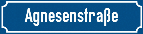 Straßenschild Agnesenstraße zum kostenlosen Download