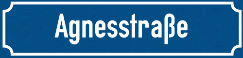 Straßenschild Agnesstraße zum kostenlosen Download