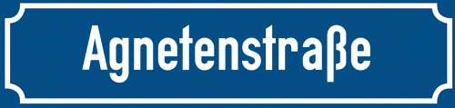 Straßenschild Agnetenstraße