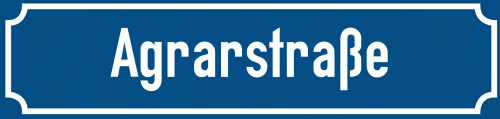 Straßenschild Agrarstraße
