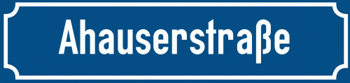 Straßenschild Ahauserstraße