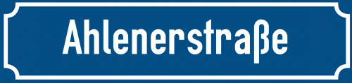 Straßenschild Ahlenerstraße