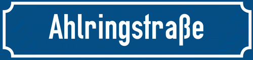 Straßenschild Ahlringstraße