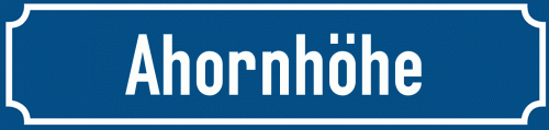 Straßenschild Ahornhöhe