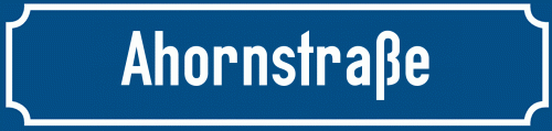 Straßenschild Ahornstraße zum kostenlosen Download