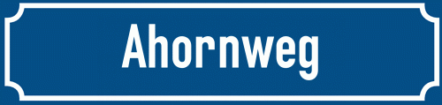 Straßenschild Ahornweg zum kostenlosen Download