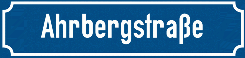 Straßenschild Ahrbergstraße