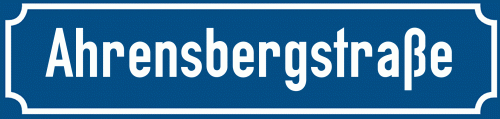 Straßenschild Ahrensbergstraße