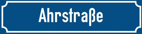 Straßenschild Ahrstraße zum kostenlosen Download