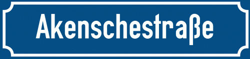 Straßenschild Akenschestraße