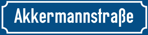 Straßenschild Akkermannstraße
