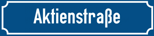 Straßenschild Aktienstraße