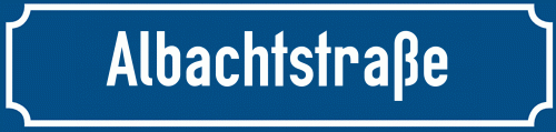 Straßenschild Albachtstraße