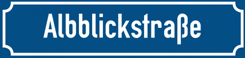 Straßenschild Albblickstraße zum kostenlosen Download