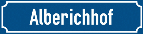 Straßenschild Alberichhof