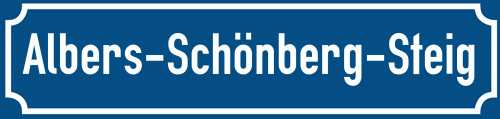 Straßenschild Albers-Schönberg-Steig
