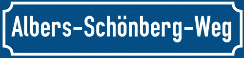 Straßenschild Albers-Schönberg-Weg