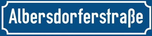 Straßenschild Albersdorferstraße zum kostenlosen Download
