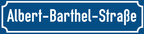 Straßenschild Albert-Barthel-Straße