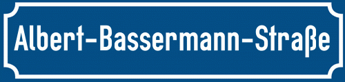 Straßenschild Albert-Bassermann-Straße zum kostenlosen Download
