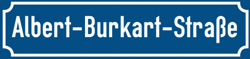 Straßenschild Albert-Burkart-Straße zum kostenlosen Download