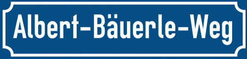 Straßenschild Albert-Bäuerle-Weg