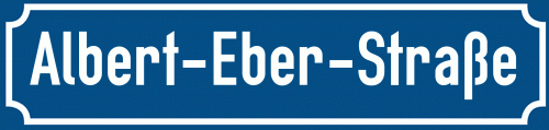 Straßenschild Albert-Eber-Straße