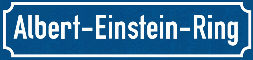 Straßenschild Albert-Einstein-Ring