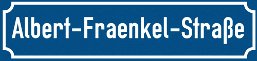 Straßenschild Albert-Fraenkel-Straße zum kostenlosen Download