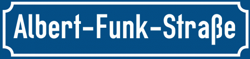 Straßenschild Albert-Funk-Straße zum kostenlosen Download