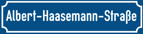Straßenschild Albert-Haasemann-Straße