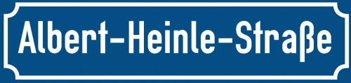 Straßenschild Albert-Heinle-Straße