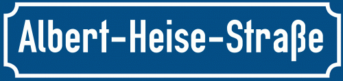 Straßenschild Albert-Heise-Straße zum kostenlosen Download