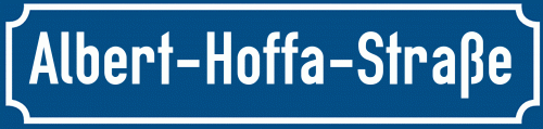 Straßenschild Albert-Hoffa-Straße