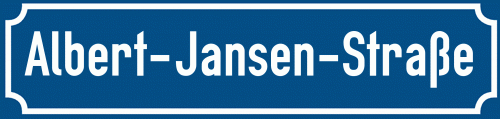 Straßenschild Albert-Jansen-Straße zum kostenlosen Download