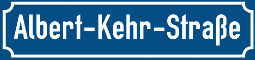Straßenschild Albert-Kehr-Straße