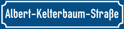 Straßenschild Albert-Kelterbaum-Straße