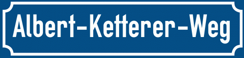 Straßenschild Albert-Ketterer-Weg