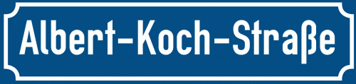 Straßenschild Albert-Koch-Straße