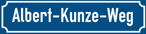 Straßenschild Albert-Kunze-Weg