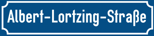 Straßenschild Albert-Lortzing-Straße