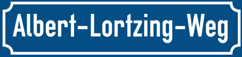 Straßenschild Albert-Lortzing-Weg